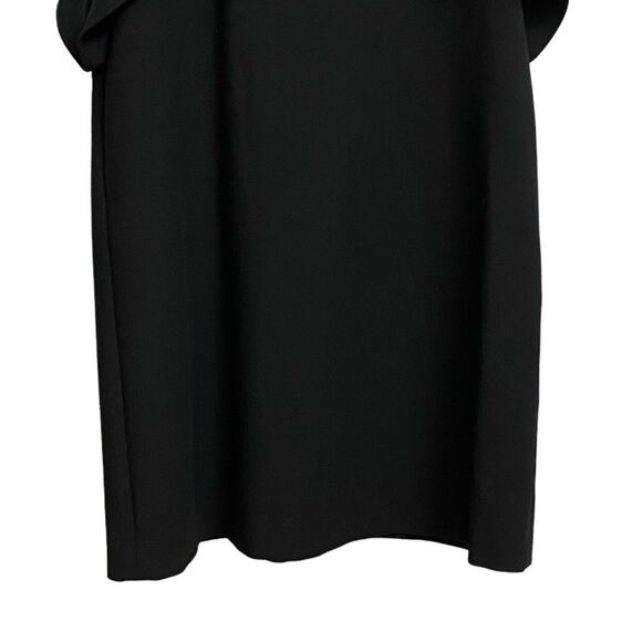 ZARA Women's Shift Midi Dress Size XS Black Ruffled Flutter Sleeves Fairy - Picture 6 of 13